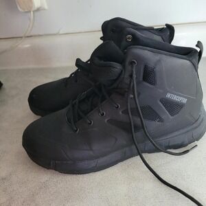 Interceptor Mens Black Tactical Work Boots Mid Top MNIN20AG001 US 10.5